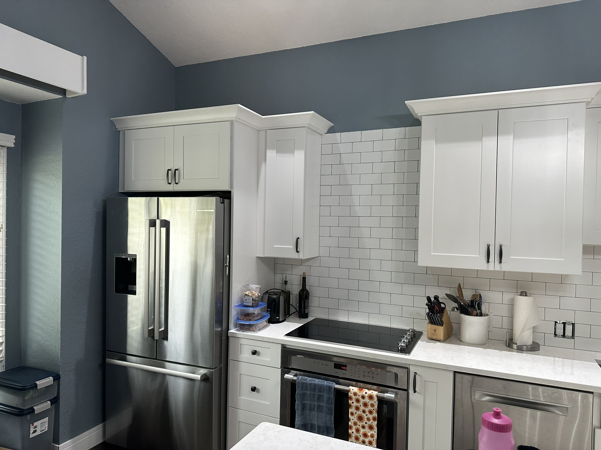 Kitchen with stainless steel appliances